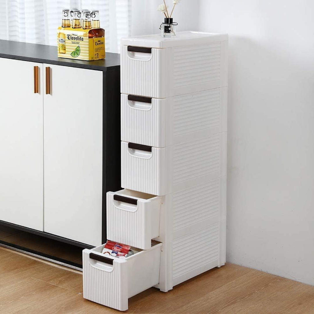 HOMERO Multipurpose Slim Drawer Storage Cabinet with Wheels