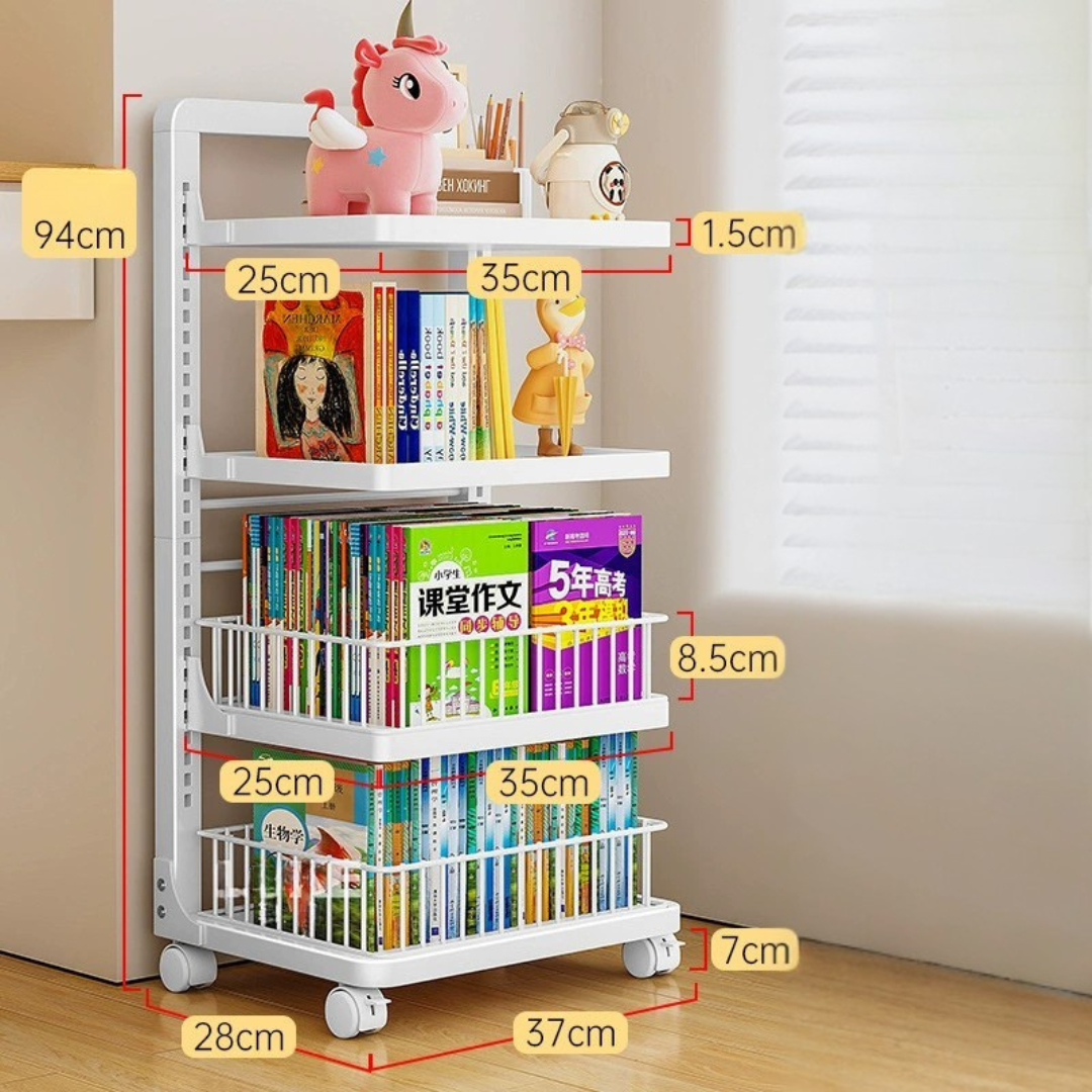 HOMERO Multi-Layer Adjustable Height Slim Storage Trolley