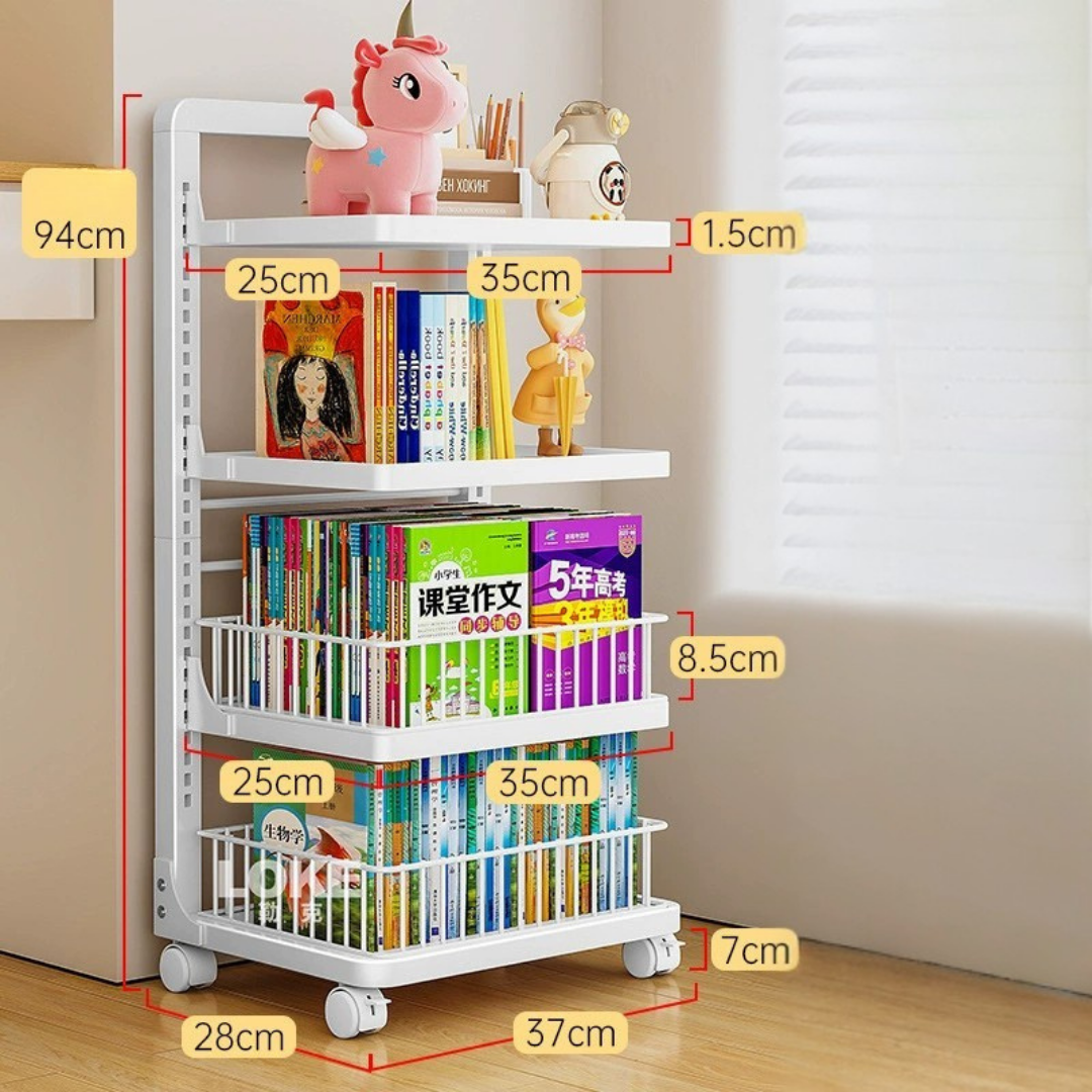 HOMERO Multi-Layer Adjustable Height Slim Storage Trolley