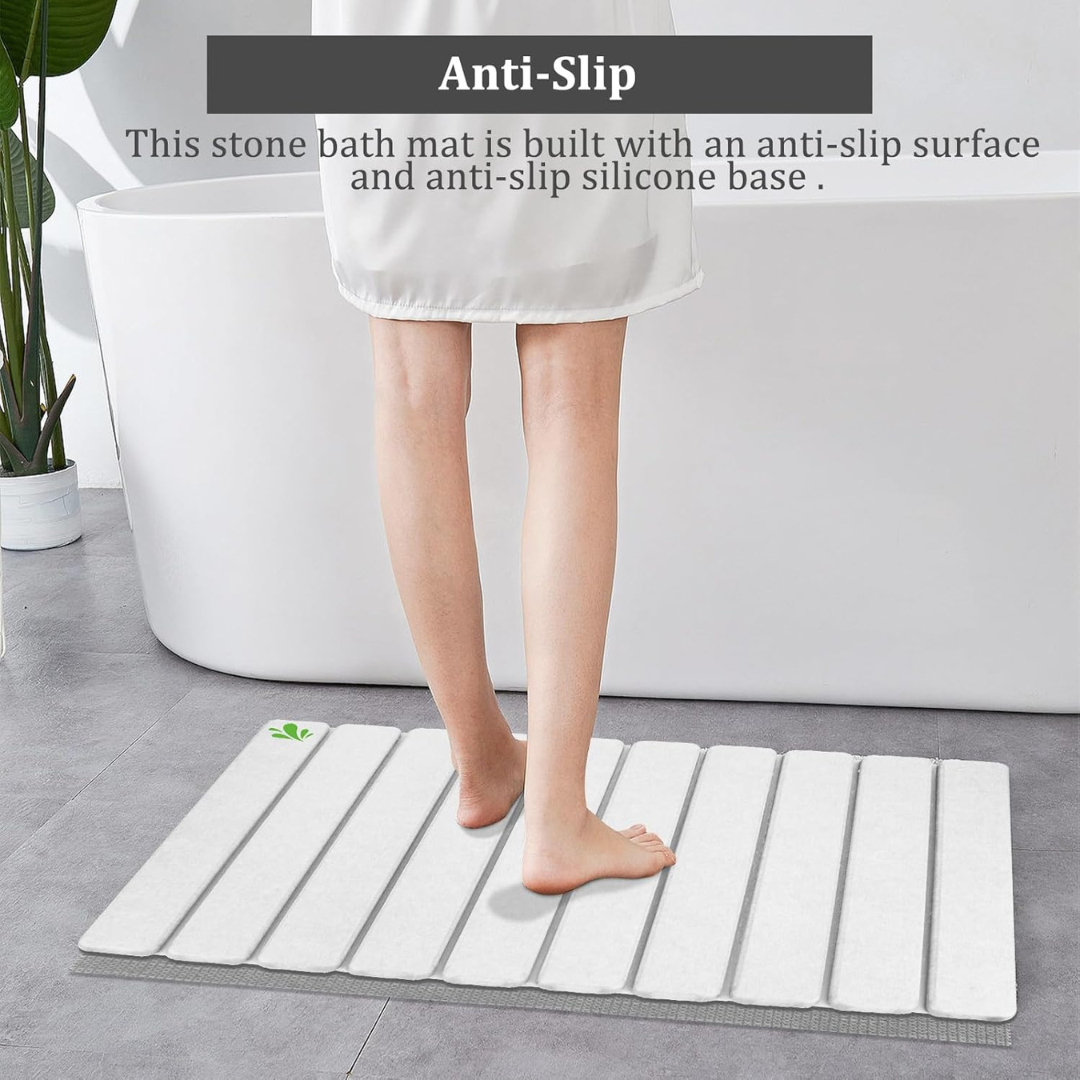HOMERO Quick Dry Diatomite Foldable Water Absorbing Stone Mat 60x39 cm