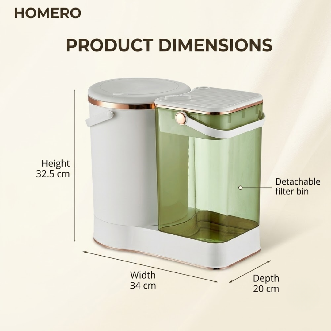 Premium Tea Waste Separator With Dual Bin & Detachable Filter