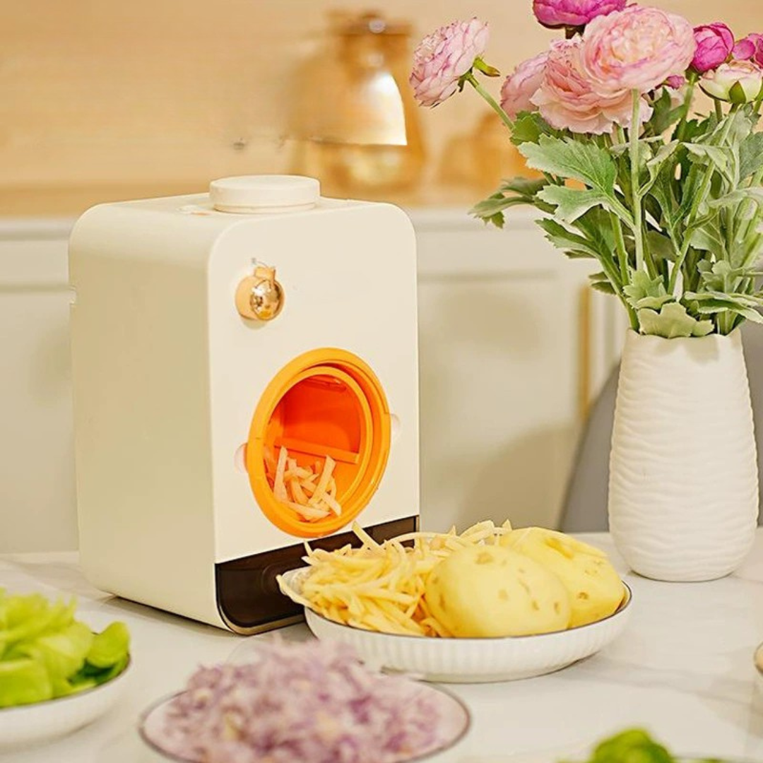 HOMERO Electric Vegetable Cutter Multifunctional High-Speed Grater with 5 Blades