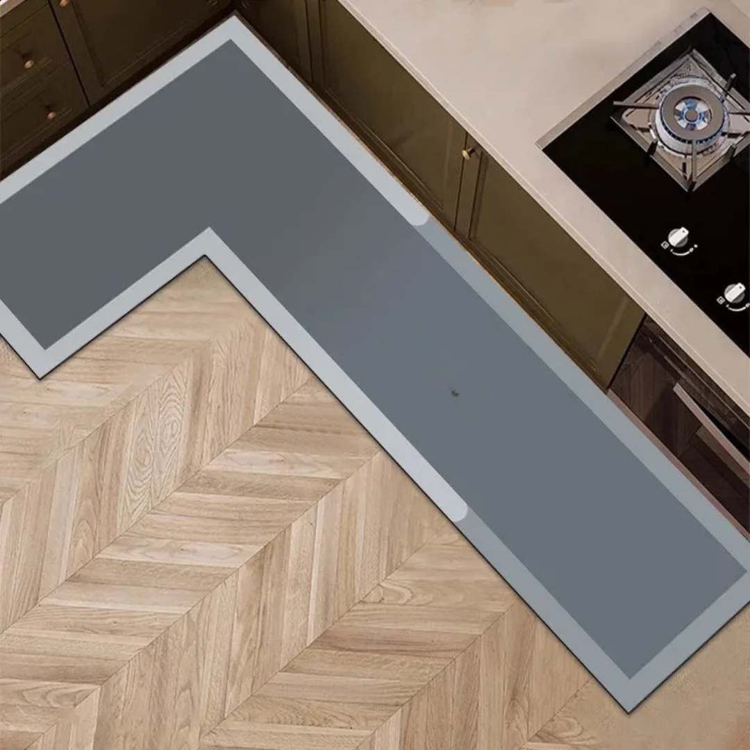 L-Shaped Water Absorbing Mat with Anti-Slip Design