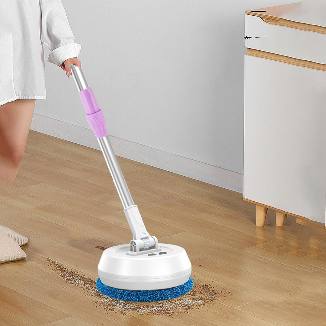 Electric Cleaning Mop with Extendable Handle and Rotating Head