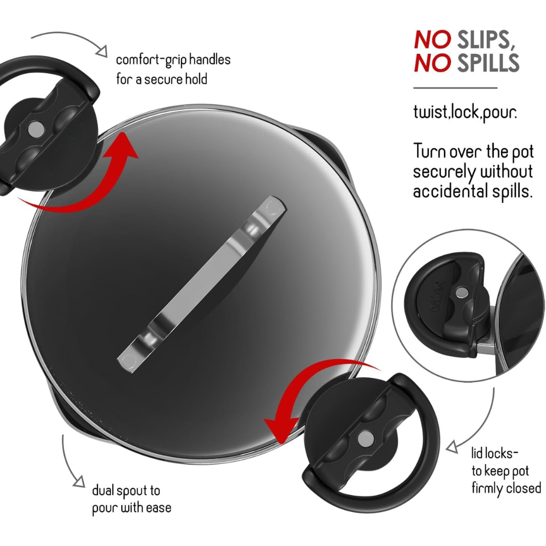 HOMERO Premium Multipurpose Twist Lock Non-Stick Pot