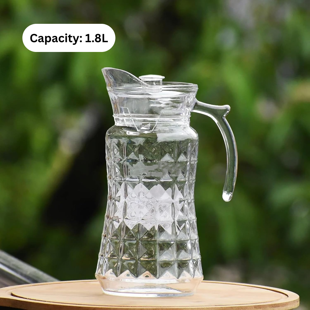 Elegance Embossed Glass Jug