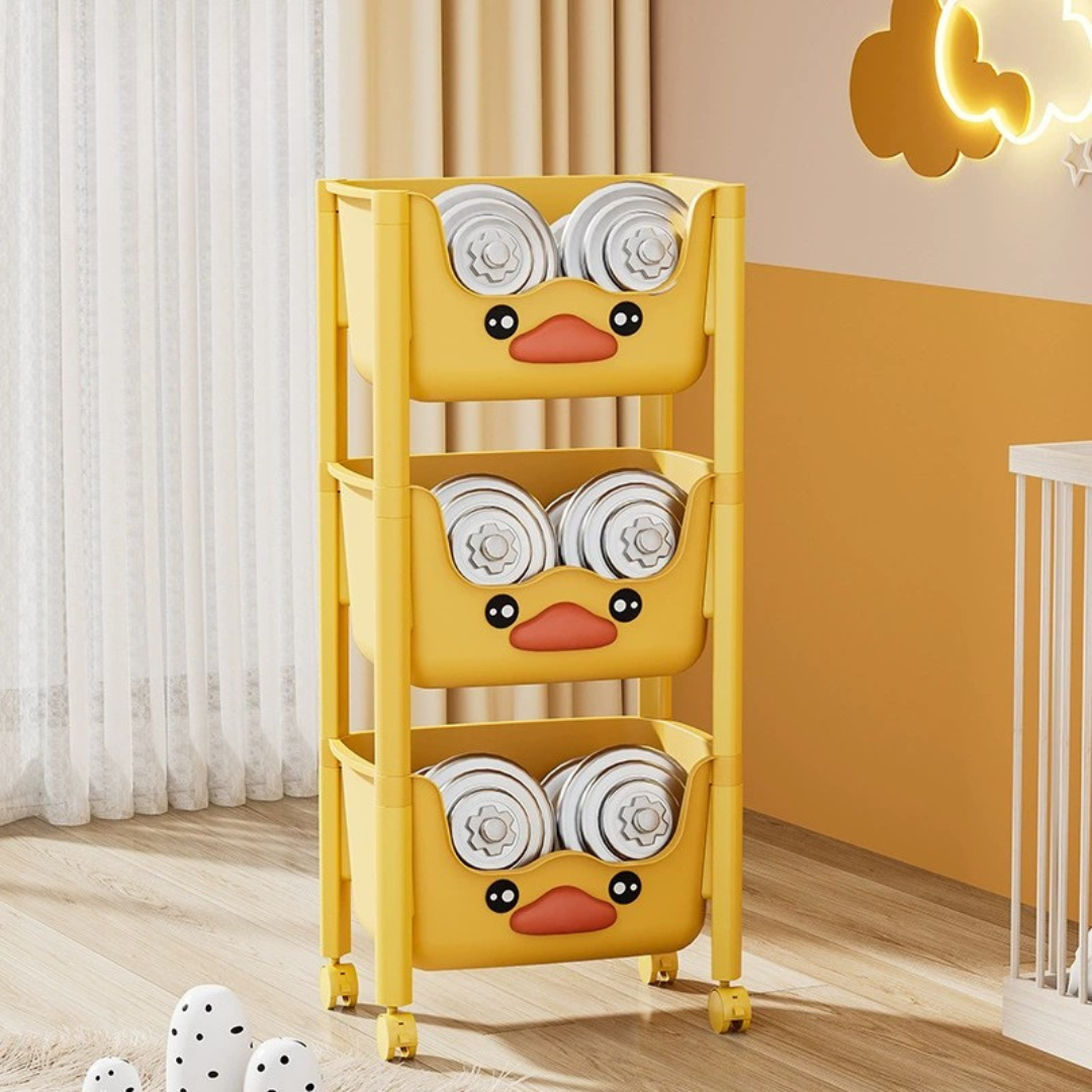 Multi-Purpose Cute Cartoon Storage Cart with Wheels