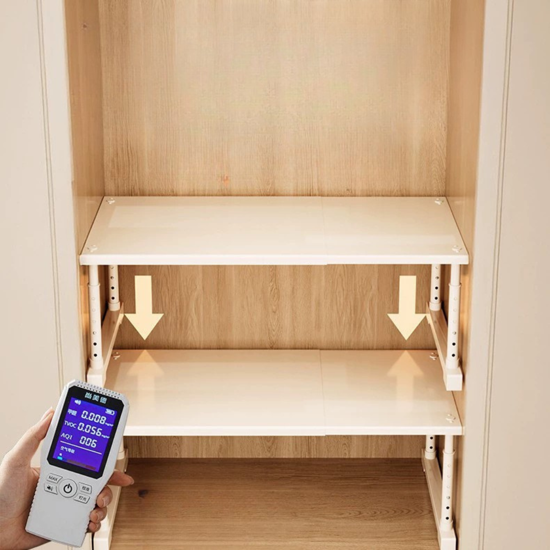 HOMERO Multi-Purpose Adjustable Carbon Steel Wardrobe Shelf Storage Rack