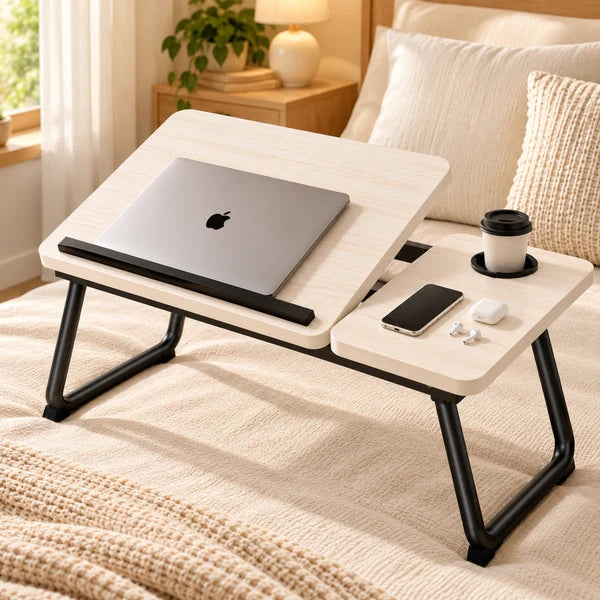 Multi Purpose Laptop Bed Adjustable Study Desk with Cup Holder
