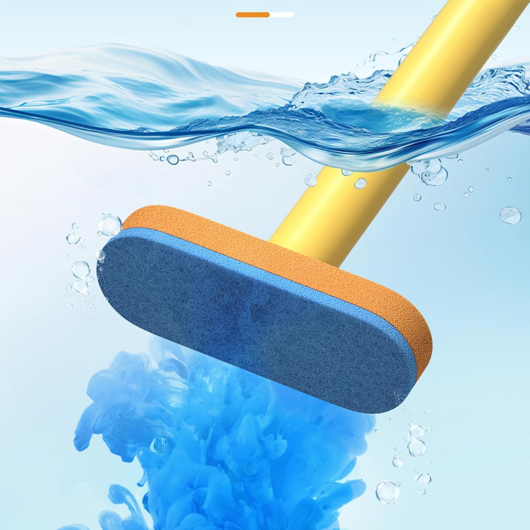 Duck Shape Wall Mounted Toilet Cleaning Brush with 6 Replaceable Sponge Heads