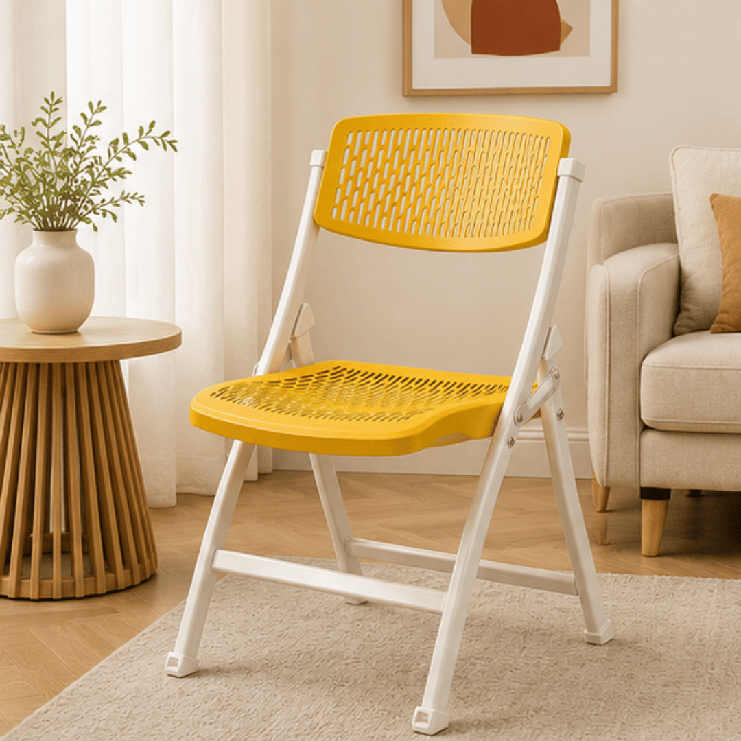 Ergonomic PP Plastic Folding Chair with Breathable Mesh