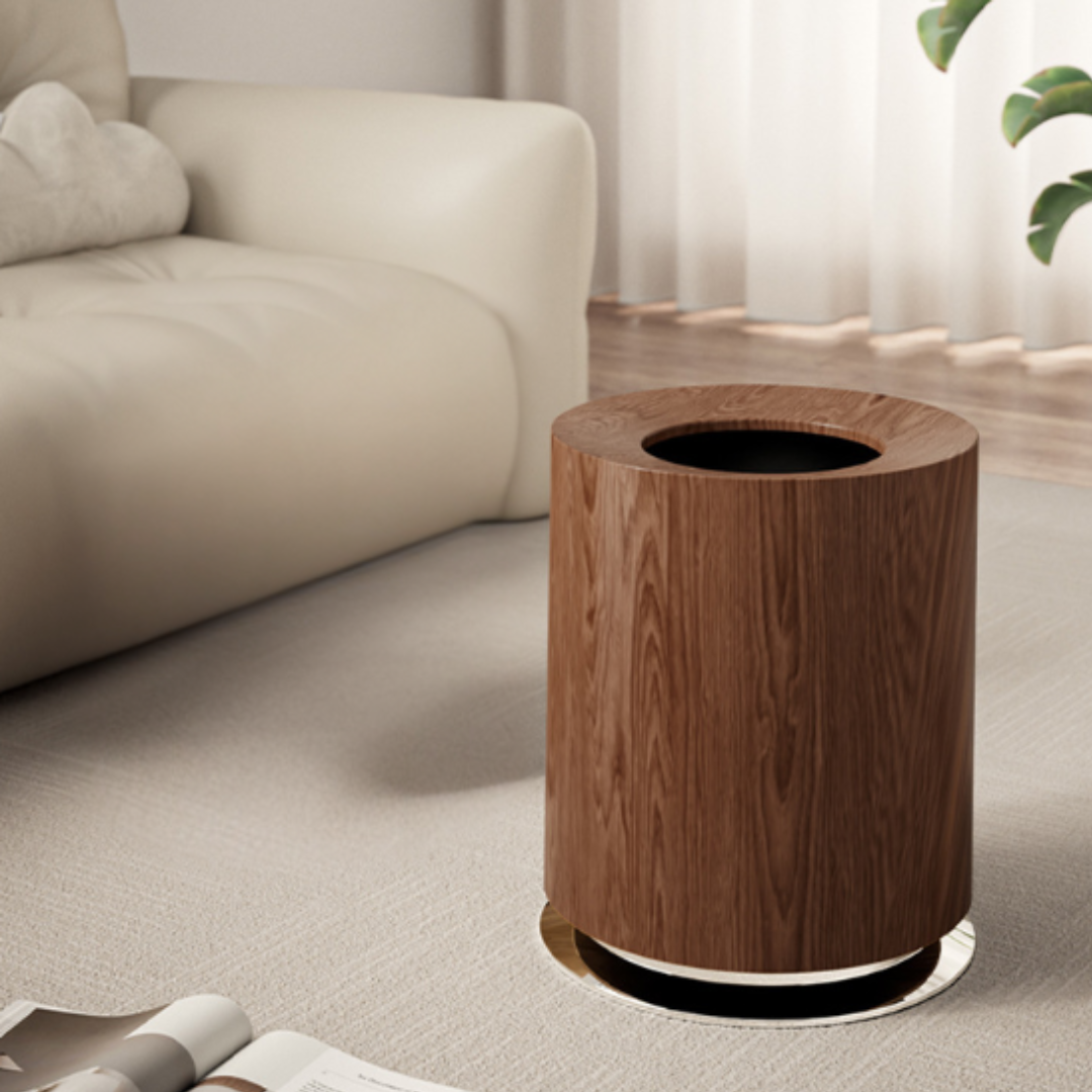 Luxury Wood Grain Trash Can