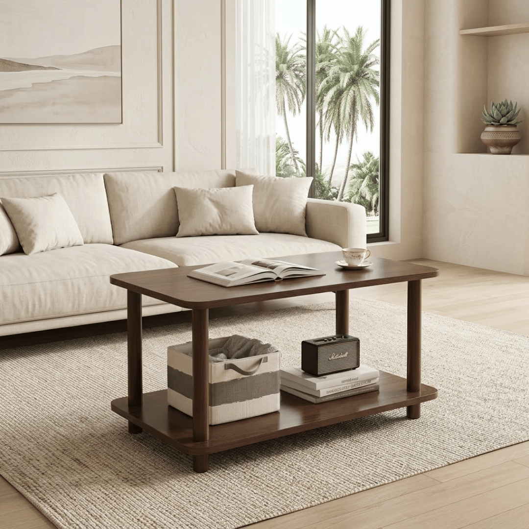 European Style Two Tier Wooden Center Table