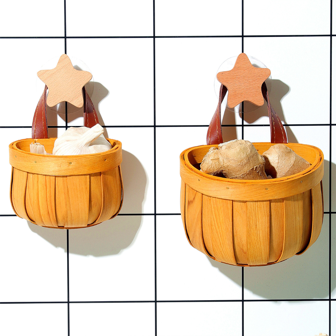 Homero Multi-Purpose Wooden Wall Hanging Storage Basket