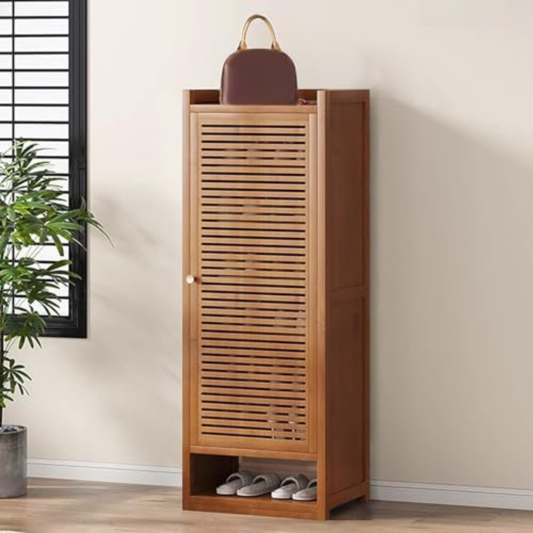 HOMERO Wooden Stylish Door Entryway Organizer and Shoe Rack Cabinet - 9 Layer