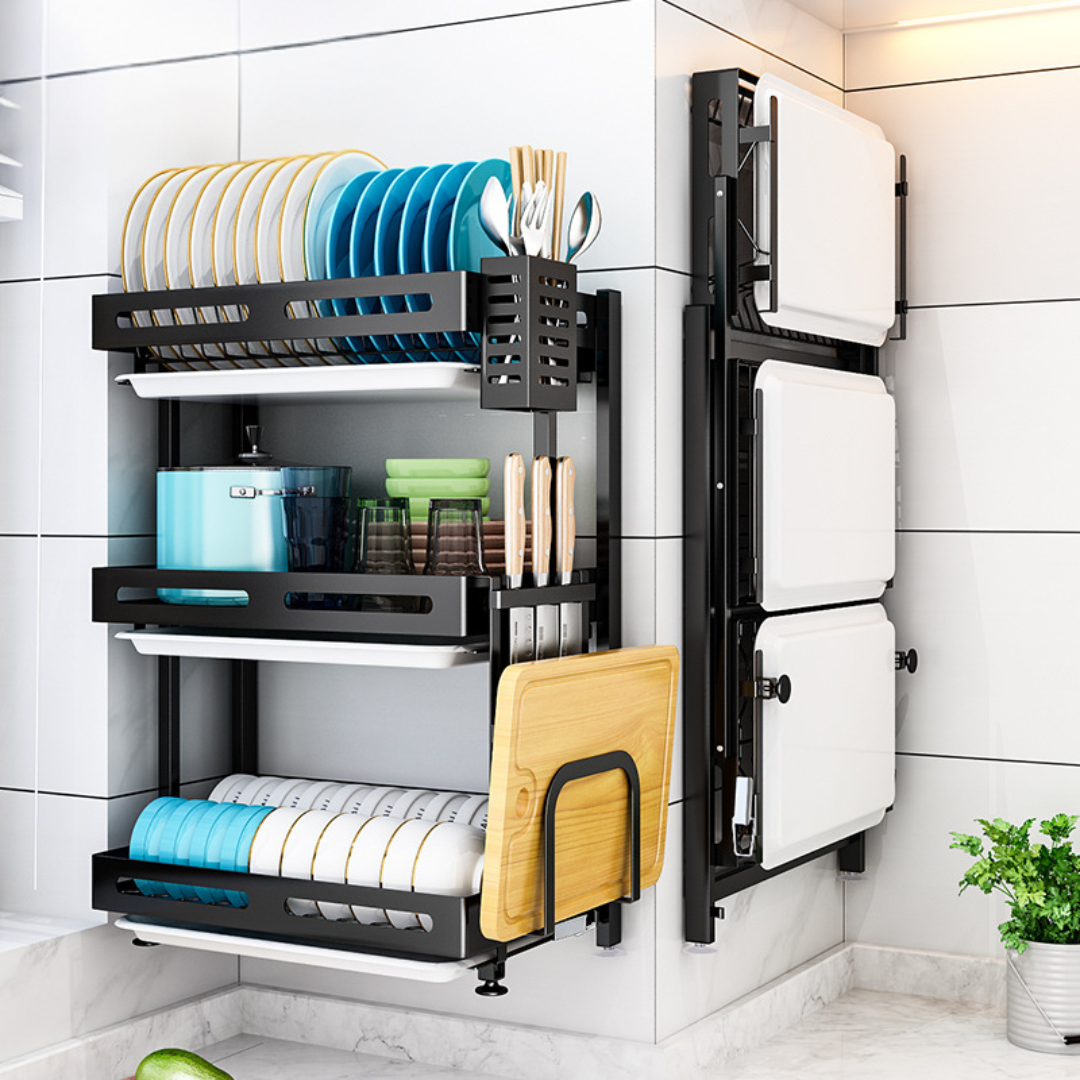 Homero 3-Layer Stainless Steel Foldable Dish Drying Rack