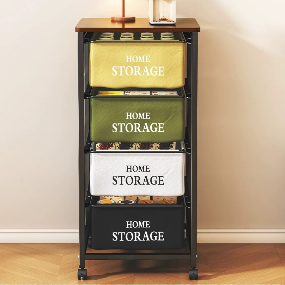 Multi-Purpose Rolling Storage Organizer Rack with Wheels