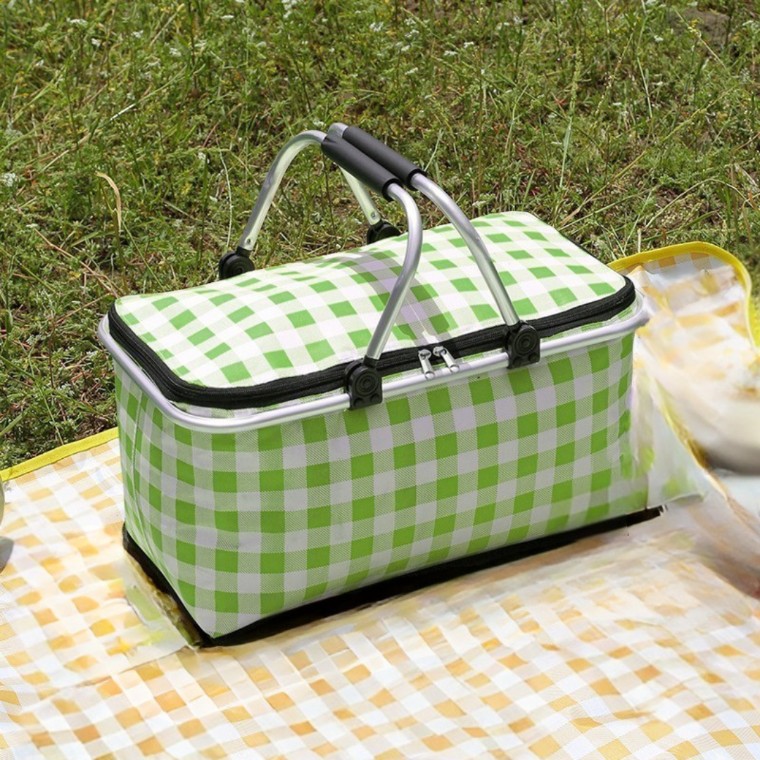 Homero Multi-Purpose Insulated Foldable Picnic Basket with Aluminum Frame