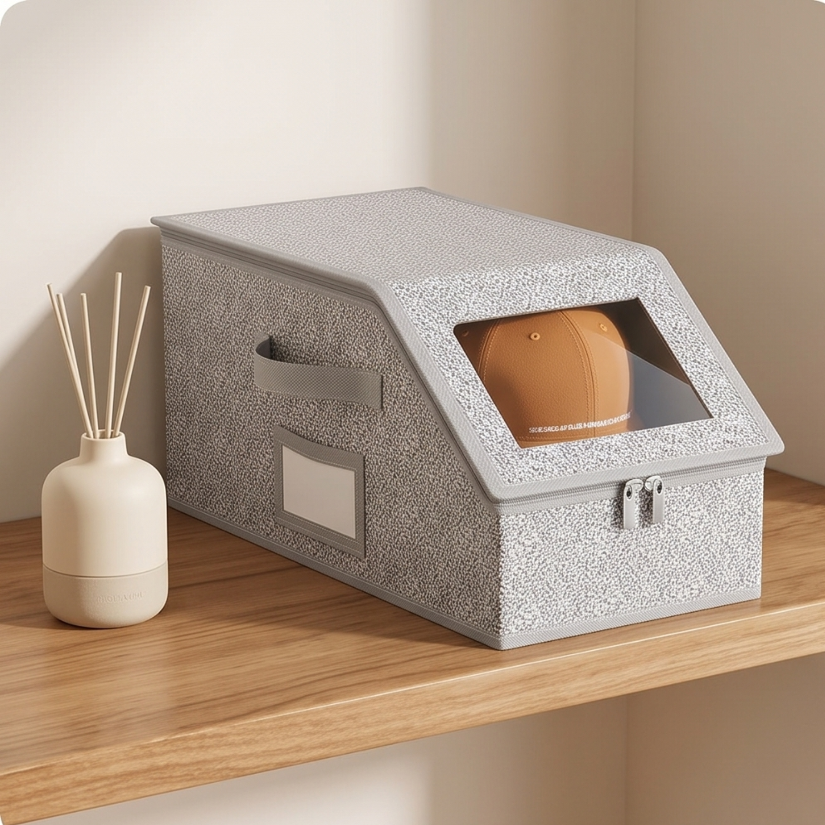 Large Capacity Hat Organizer Box with Clear Display Window