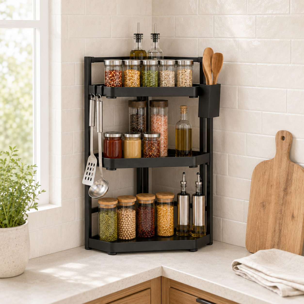Homero Three-Layer Stainless Steel Kitchen Spice Rack