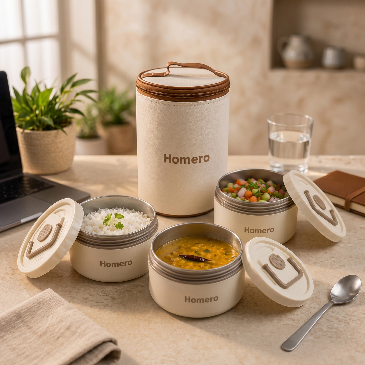Portable Insulated Stainless Steel Lunch Box with Leakproof Bag