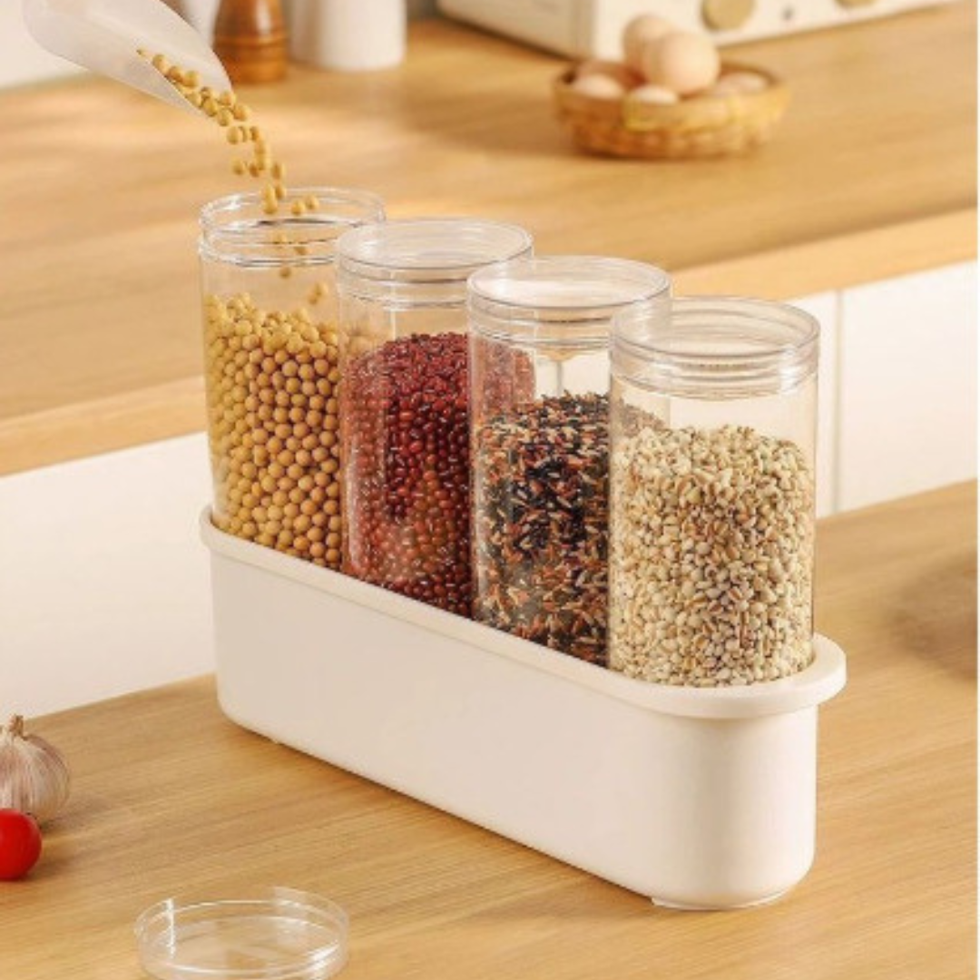 Multi Section Moisture Proof Transparent Storage Jar