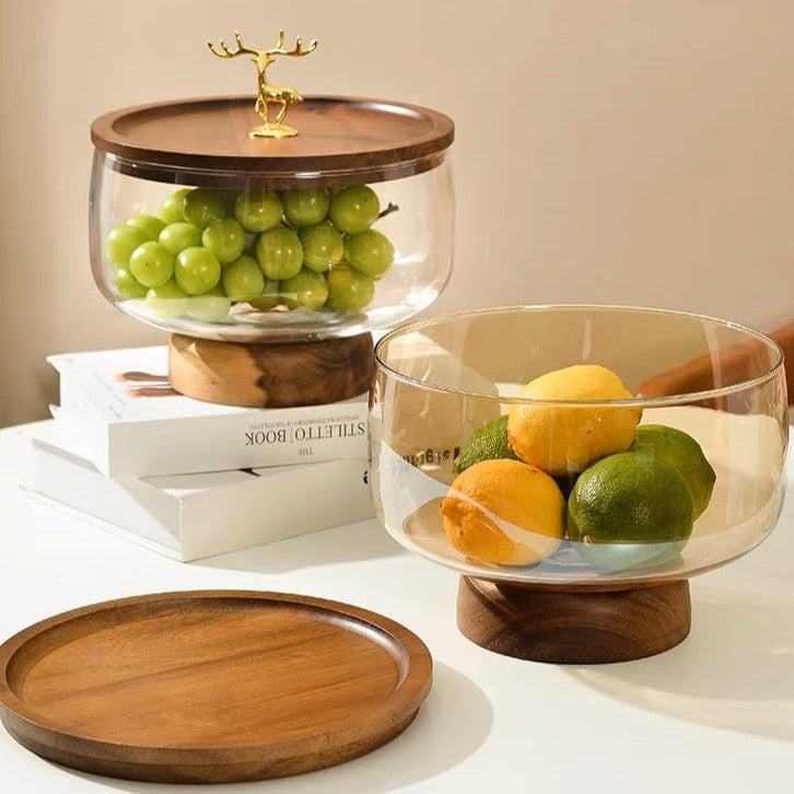 Elegant High Foot Glass Fruit Plate for Home & Kitchen Decor