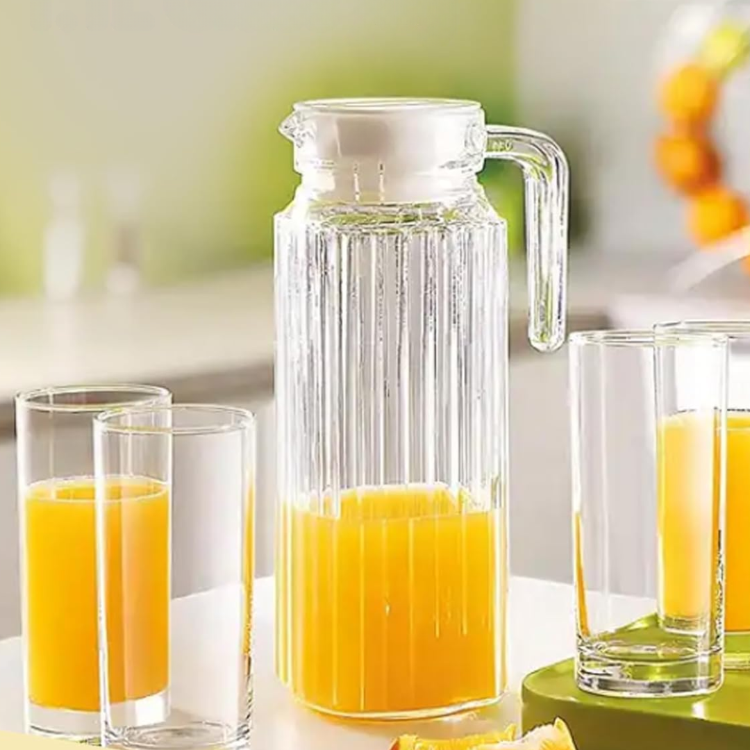 Elegant Glass Jug with Lid