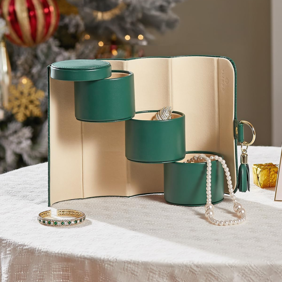 Homero Stylish and Portable 3-Layer Foldable Jewellery Case