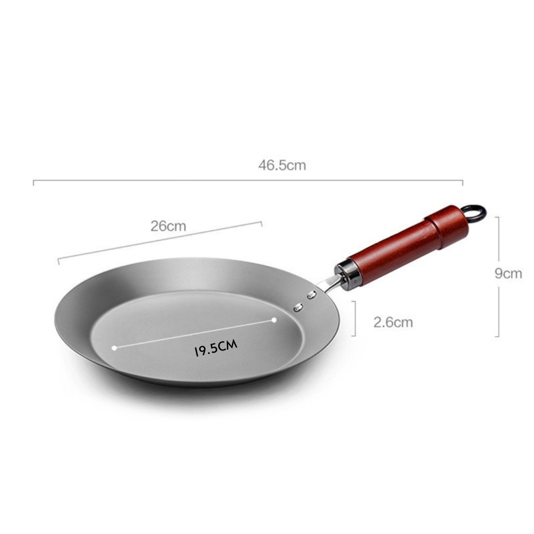 Homero High Purity Iron Multi-Purpose Pan Flat Open Design 26CM Diameter