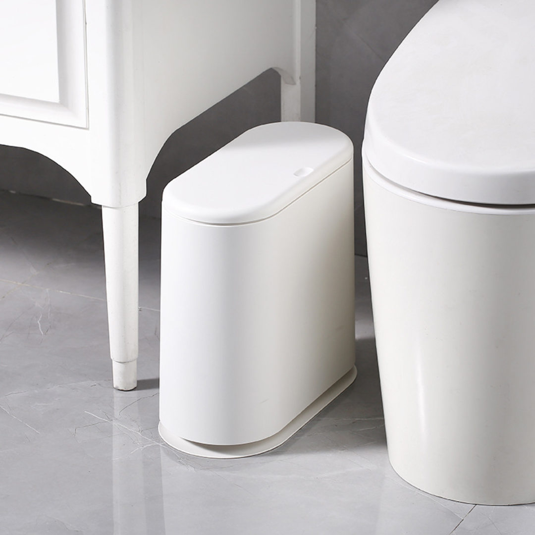 Quick Press Odor Guard Narrow Trash Can With (15L)
