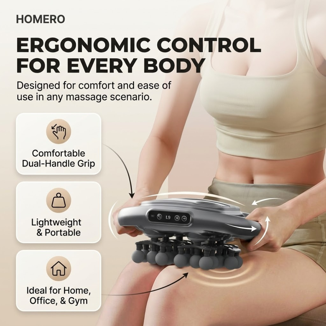 Full Body Muscle Massage Gun with Red Light Therapy & 36 Massage Heads