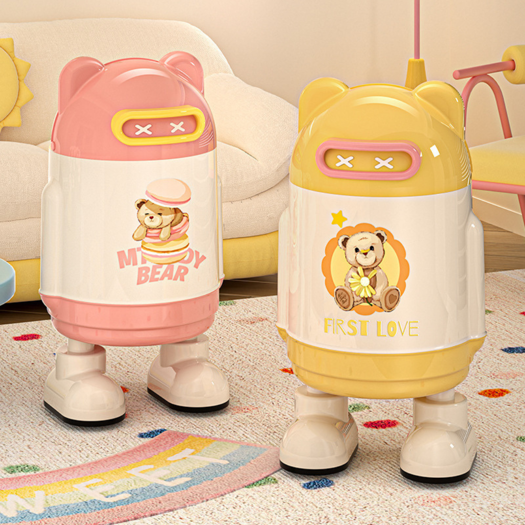 HOMERO Cute Sliding Lid Dustbin with Double Barrel Design – 12L Capacity