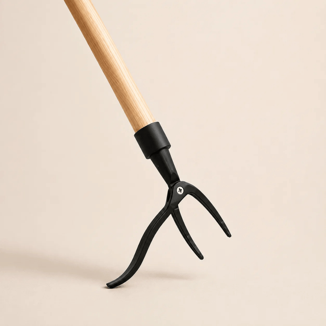 HOMERO Long Handle Steel Weeding Tool with Efficient 4-Claw Design