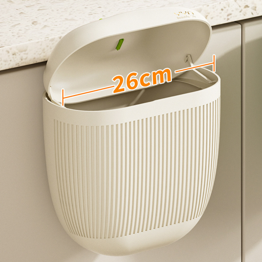Homero Stylish Wall Mounted Dustbin with Lid 10 Litre Capacity