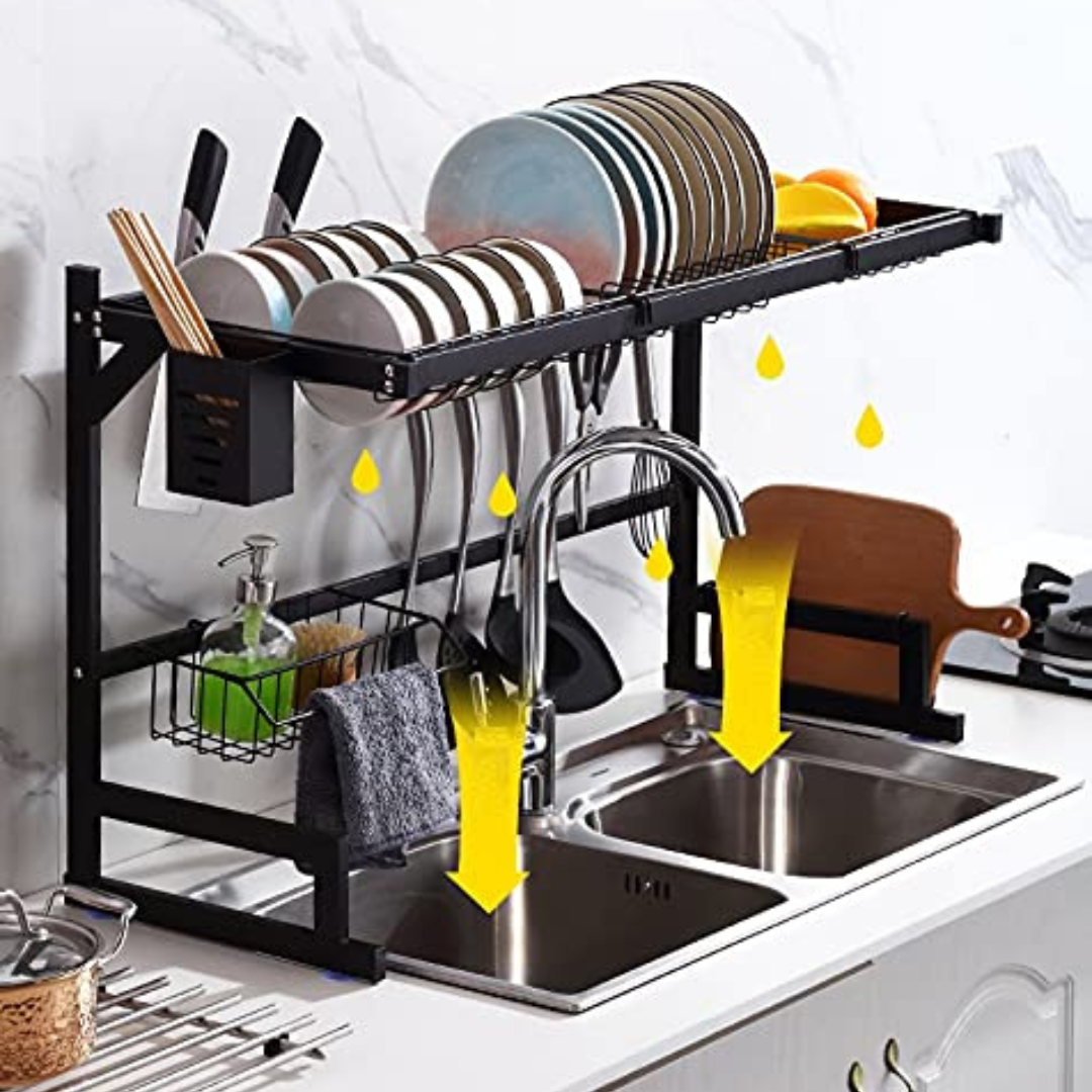 HOMERO Adjustable Multipurpose Over Sink Dish Drying Rack 85cm