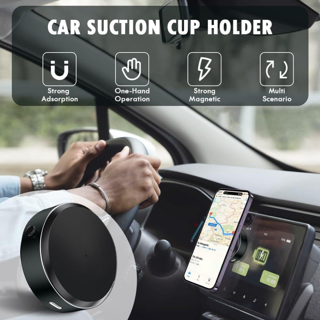 Homero Multi-Surface Magnetic Car Phone Holder with Vacuum Lock