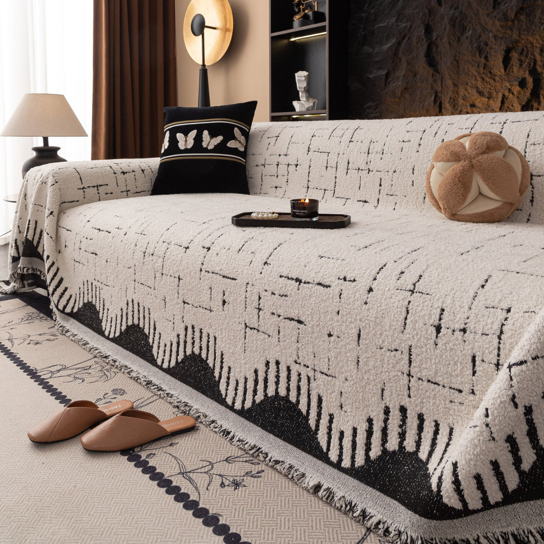Luxury Chenille Fabric Reversible Sofa Throw Cover