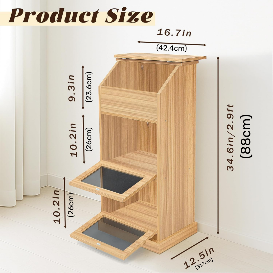 Multi Tier Produce Storage Bin Cabinet with Ventilated Mesh Doors