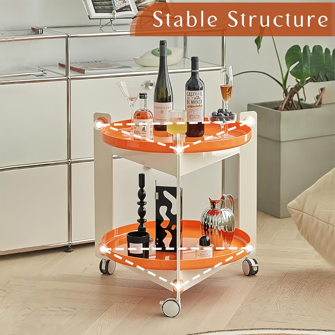 HOMERO Modern Acrylic Multi-Use Mobile Table with 360-degree universal wheels
