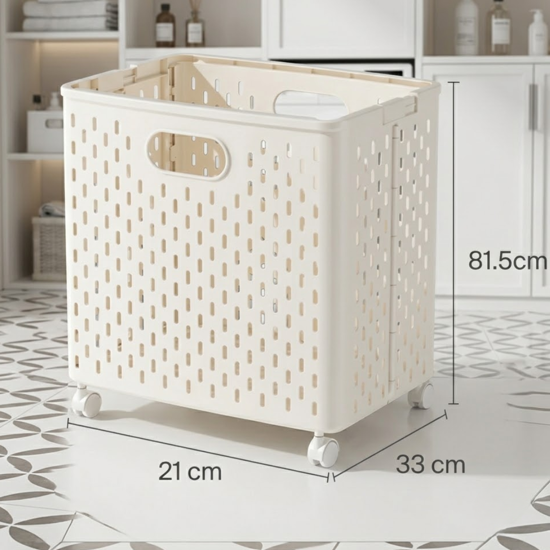 Multifunctional Foldable Large Capacity Laundry Storage Basket with Wheels