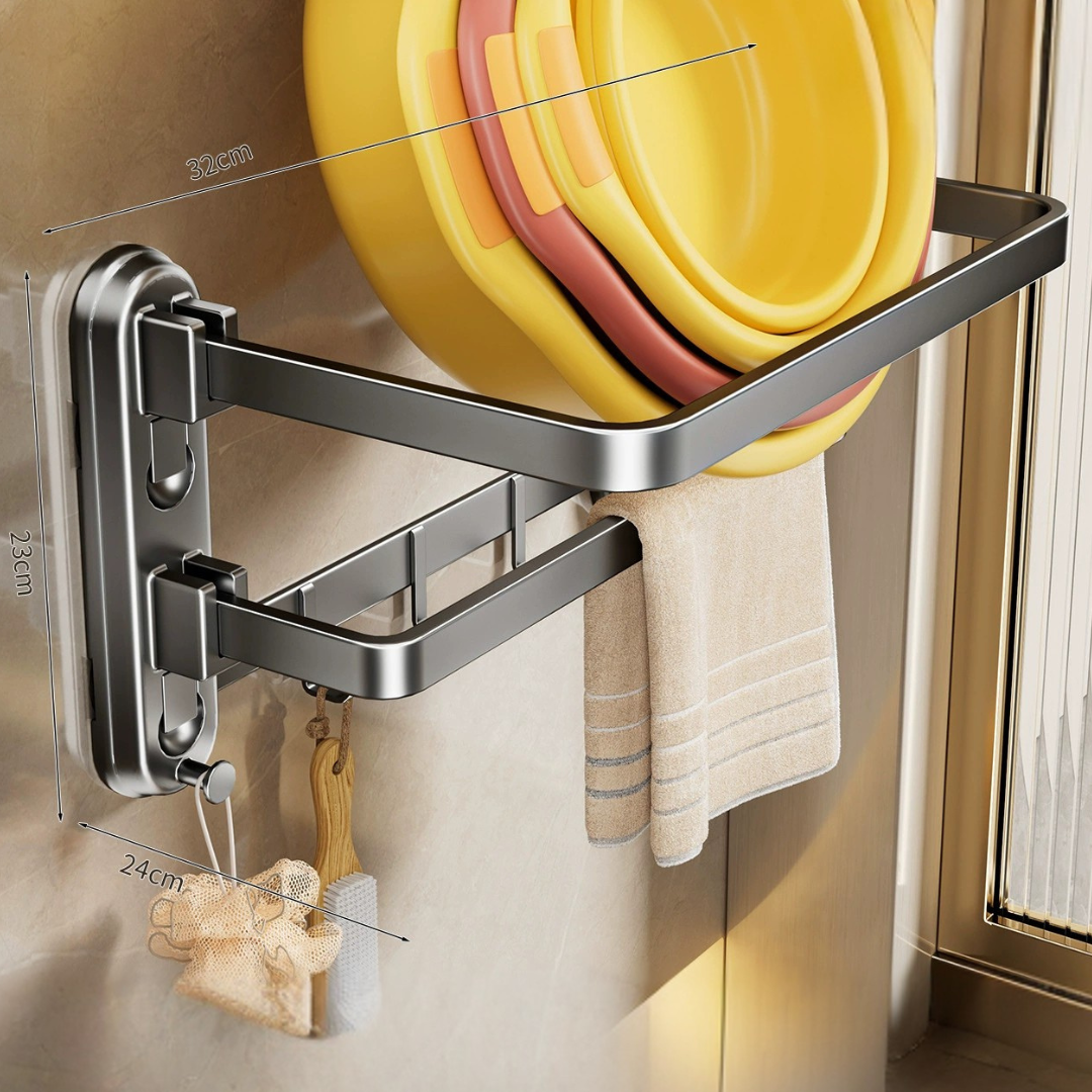 Multi-Purpose Four Suction Cup Foldable Basin Rack