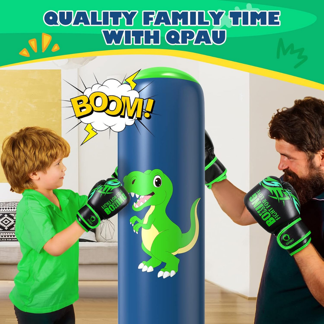 Homero Kids Inflatable Punching Bag Active Play Boxing Toy 48 Inches With Boxing Gloves