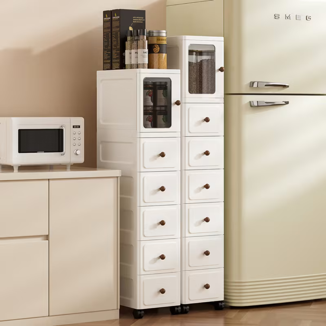 Slim Gap Multilayer Drawer Storage Cabinet with Wheels