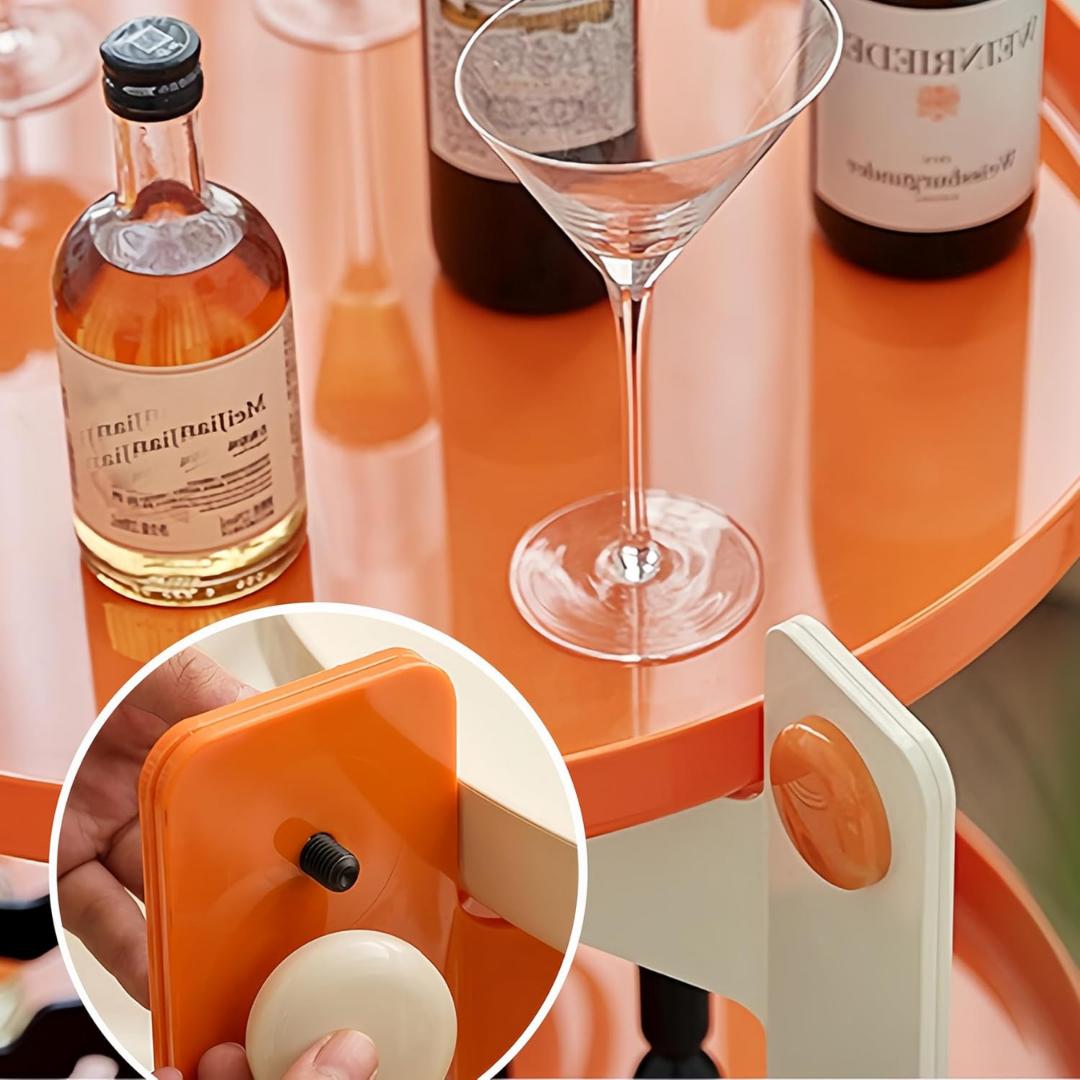 HOMERO Modern Acrylic Multi-Use Mobile Table with 360-degree universal wheels