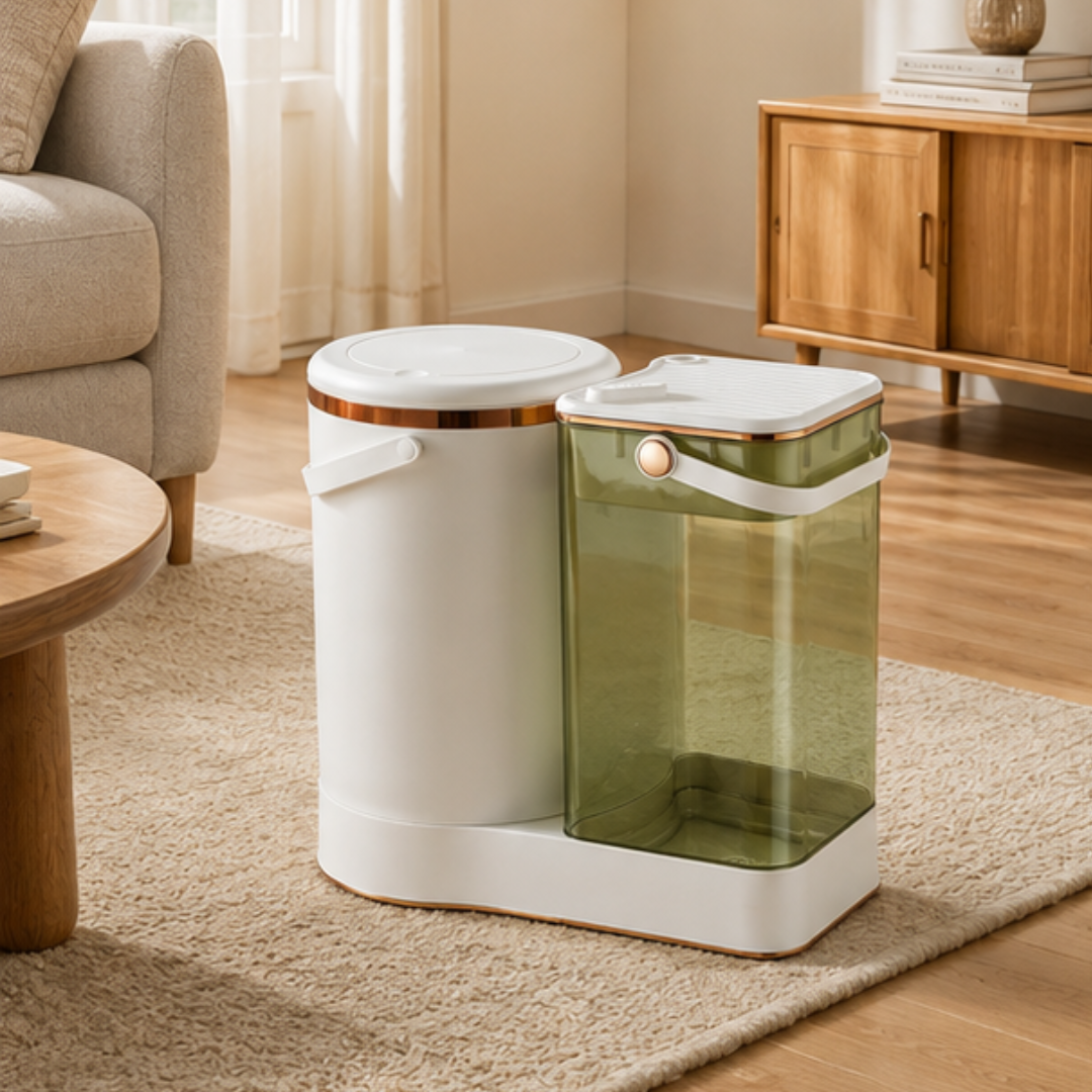 Premium Tea Waste Separator With Dual Bin & Detachable Filter
