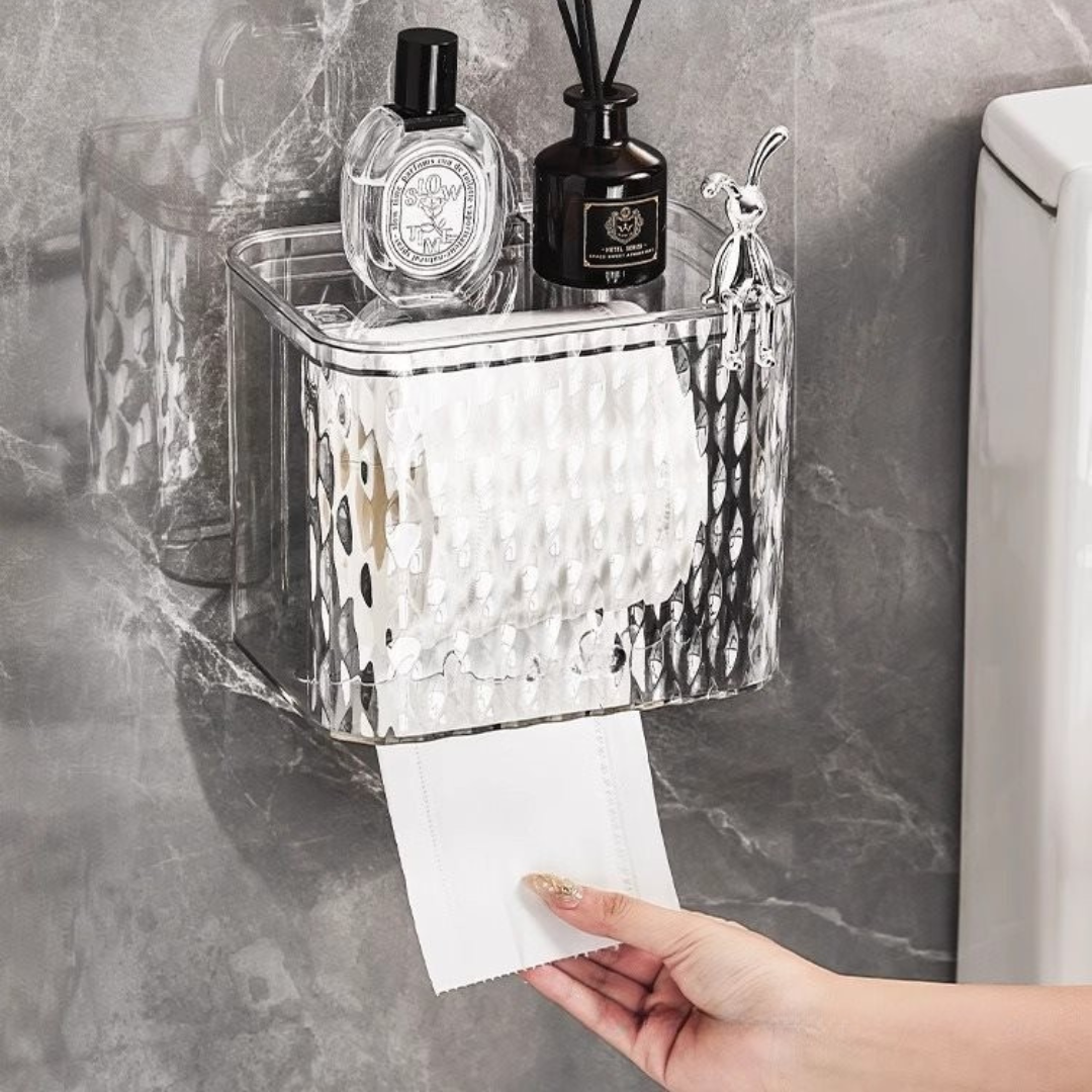 Multiuse Suction Storage Organizer and Toilet Paper Dispenser