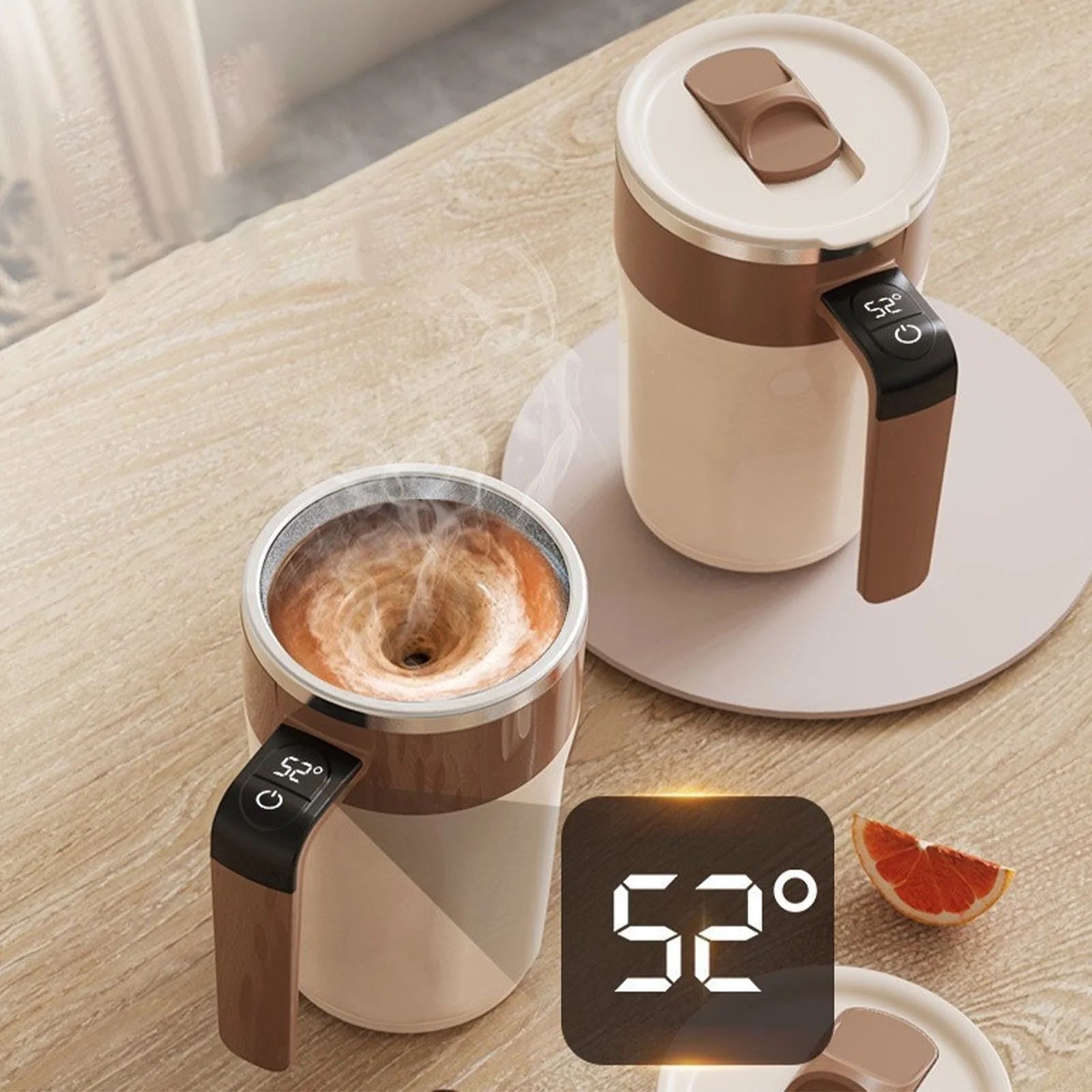 HOMERO Automatic Stirring Coffee Rechargeable Mug with Digital Display - 400ml