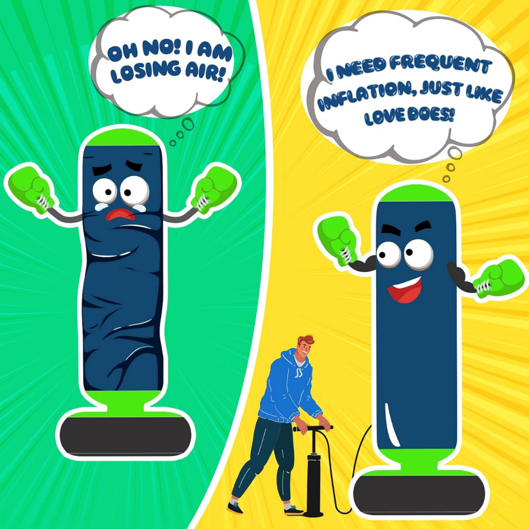 Homero Kids Inflatable Punching Bag Active Play Boxing Toy 48 Inches With Boxing Gloves