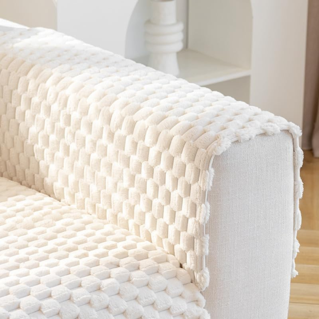 Luxury Honeycomb Plush Chenille Fabric Sofa Cover